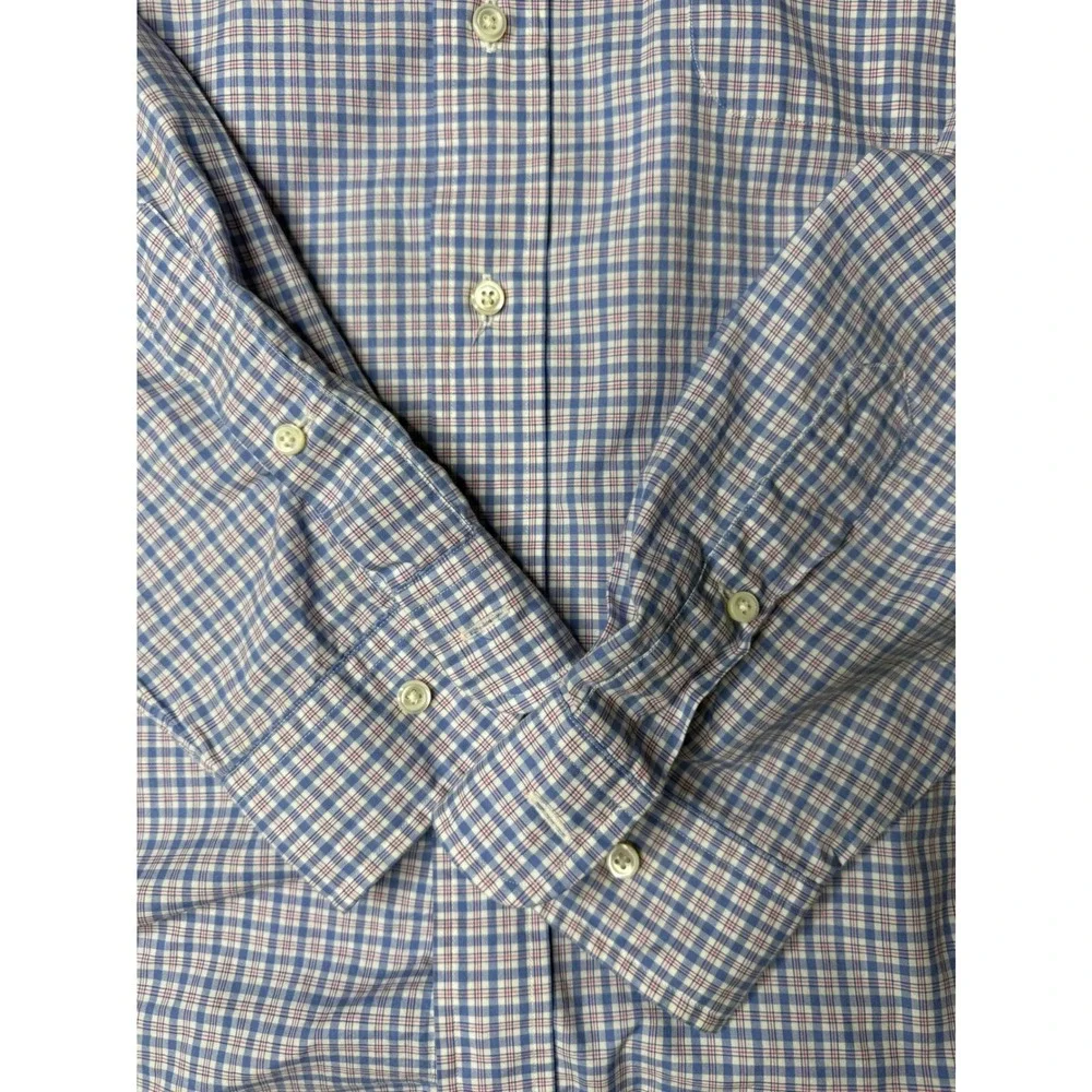 Ralph Lauren Mens Blue Plaid Classic Fit Long Sleeve Button Down‎ Shirt